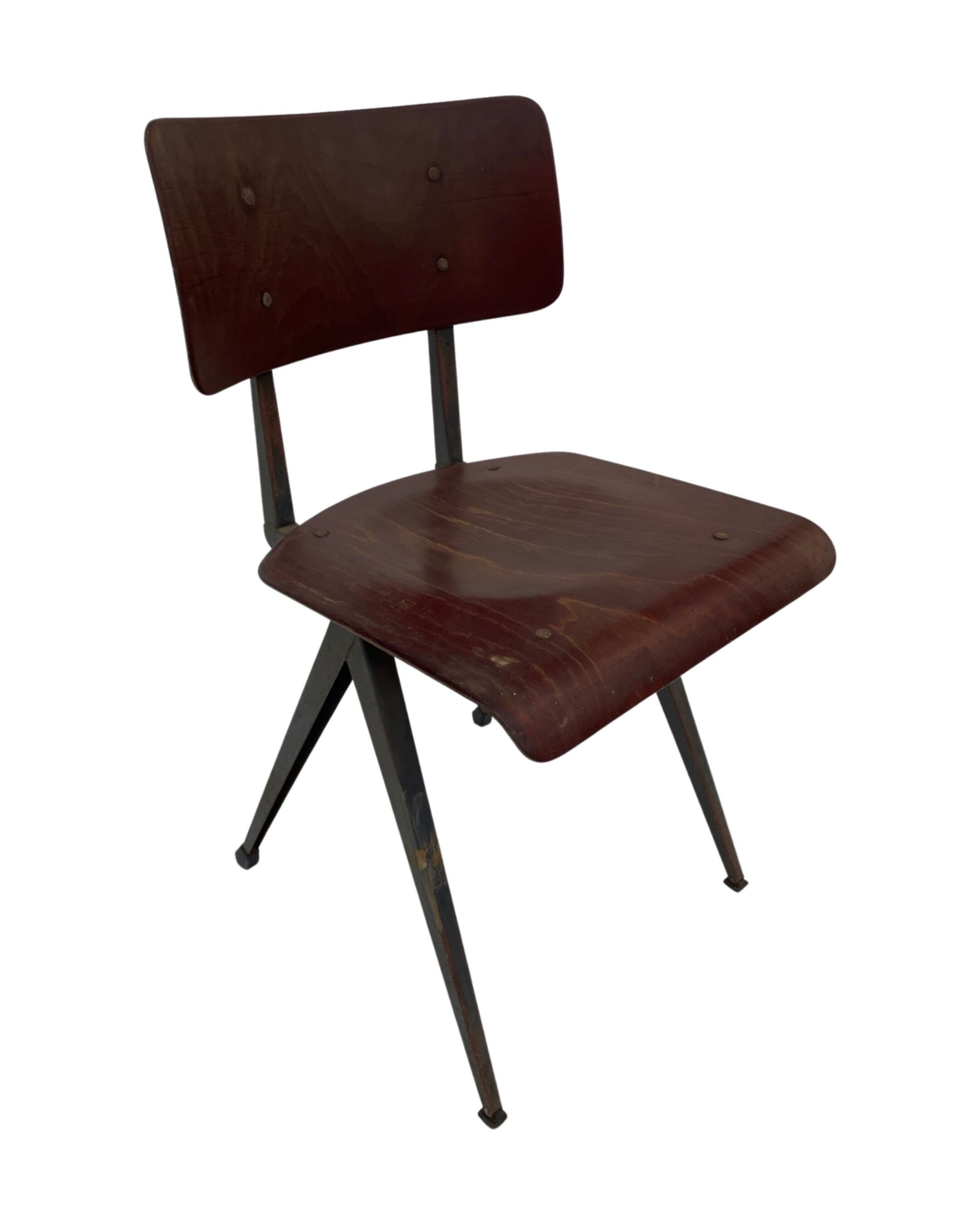 Chaise industrielle Galvanitas S16 Pagholz Pays-Bas 60's