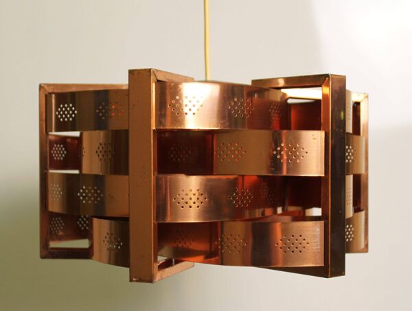 Suspension en cuivre par Werner Schou pour Coronell Electro, Danemark,1969.