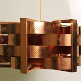 Copper pendant light by Werner Schou for Coronell Electro, Denmark, 1969.