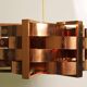 Copper pendant light by Werner Schou for Coronell Electro, Denmark, 1969.