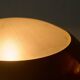 Art Deco table lamp in patinated copper, brass, and satin glass from the 1950s.