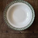 Set of 12 green patterned soup plates, Badonviller earthenware