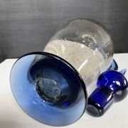 Vintage carafe in blown and bubbled glass paste.