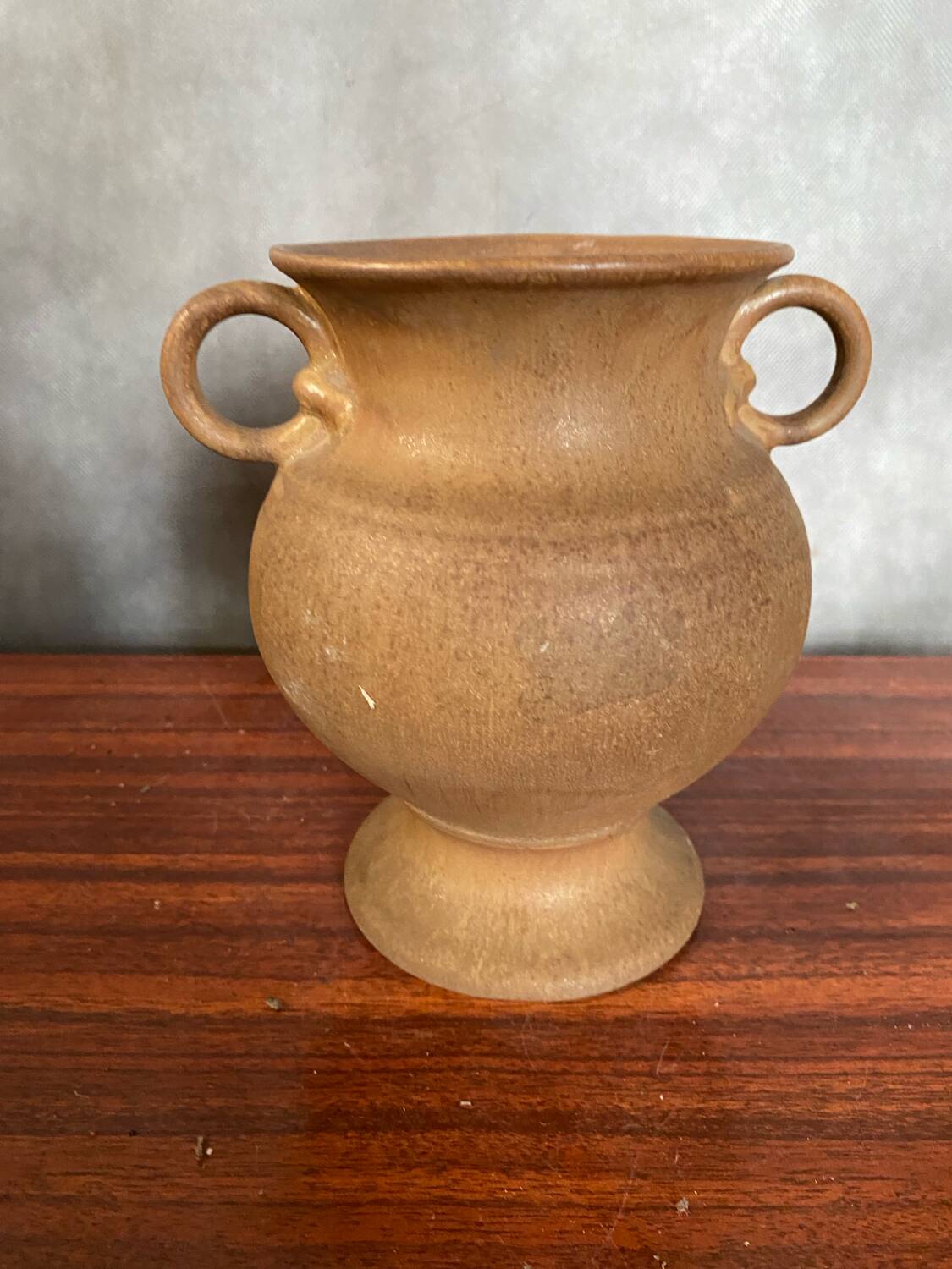 Antique vase with handles rhodes france ceramic beige vintage