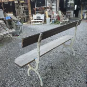 Old garden bench in cast iron and oak
