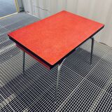Vintage red formica table from the 60s with extensions