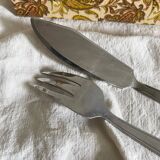 Vintage stainless steel fish cutlery – 12 knives + 12 forks – 1960s