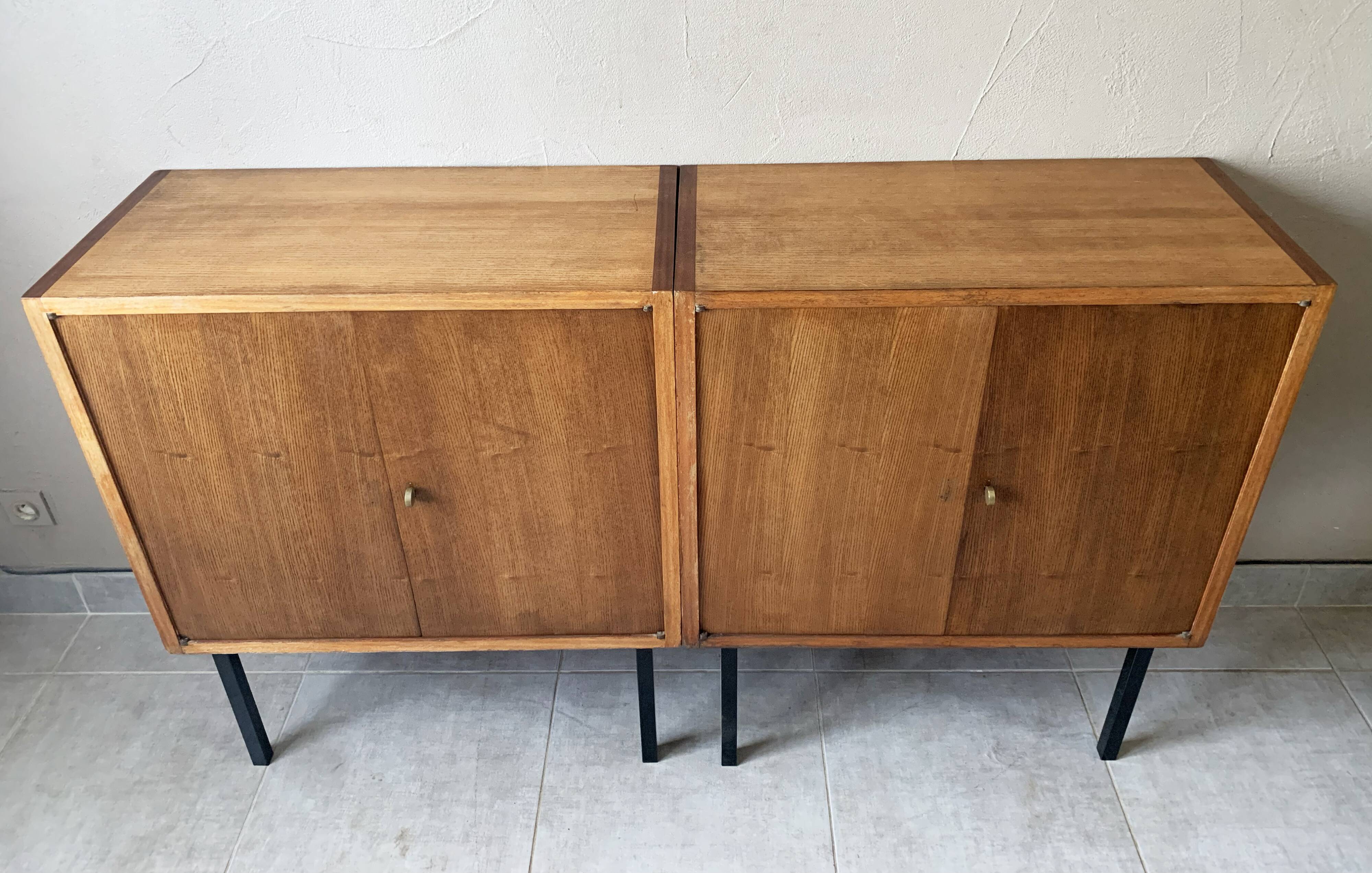 Vintage Scandinavian sideboard 2 modules in oak, 1960s