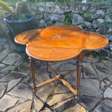 Center table decorated with marquetry of leaves and flowers in Louis XVI style, 19th century period