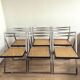 Set of 6 Italian chairs in chrome and cane.
