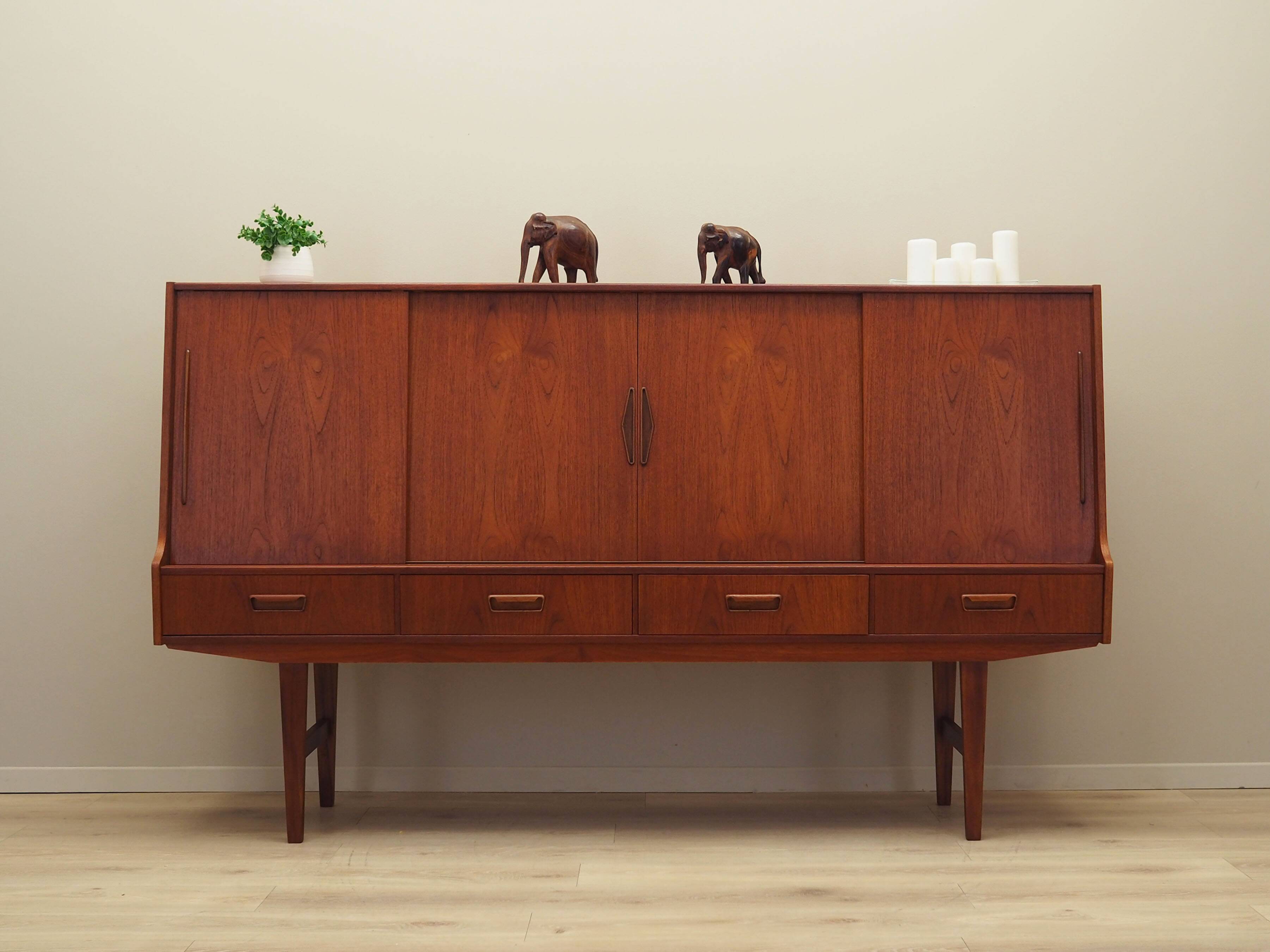 Teak highboard, Danish design, 1960s, production: Denmark