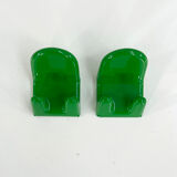 Set of 2 green hooks "2627" by Makio Hasuike for Gedy, 1970