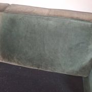Cadre de lit double - Roche Bobois années 70 - complet – daim vert d’origin