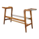 ULUV Mid-century wooden plant stand with glass shelf, Czechoslovakia, 1960s