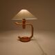 Mid-century modern sculptural table lamp in pine, 1970s.