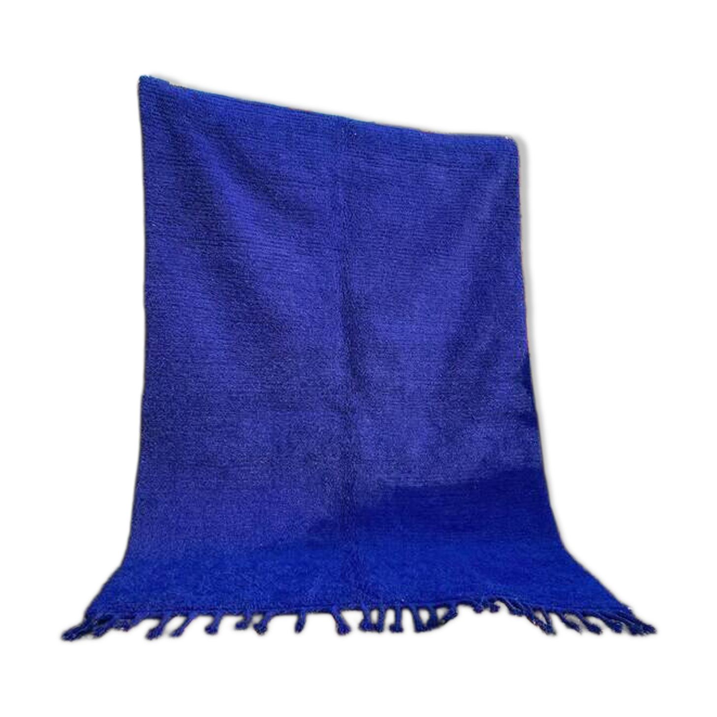 Handmade blue wool rug 250cm x 150cm