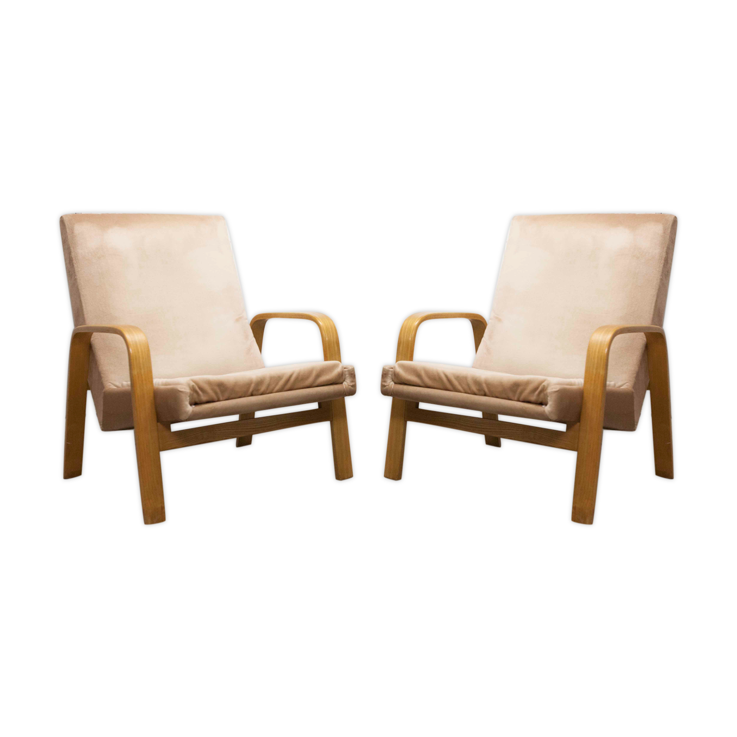 Paire de fauteuils bow wood Steiner ARP 1960