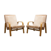 Pair of bow wood steiner ARP 1960 armchairs