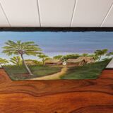 Vintage exotic painting in colonial style