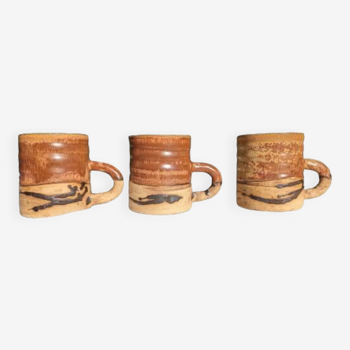 3 Pottery mugs from the dovecote