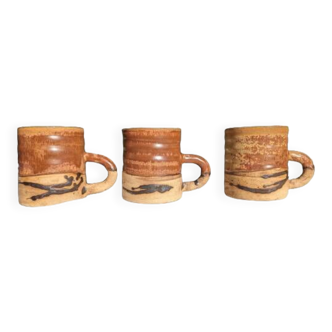 3 Pottery mugs from the dovecote