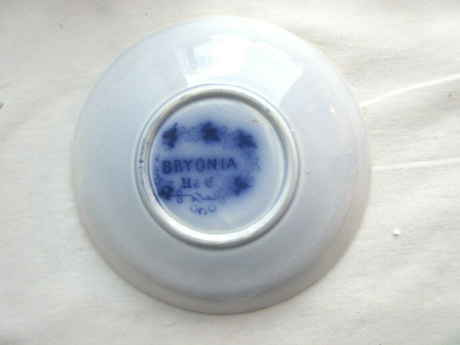 Tasse sur soucoupe art nouveau déco modèle Bryonia, signée sarreguemines u&c
