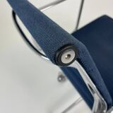 Blue fabric office chair, ICF - Charles Eames, Ray Eames - EA108 aluminum group