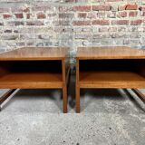 Vintage bedside tables in blond teak 1960