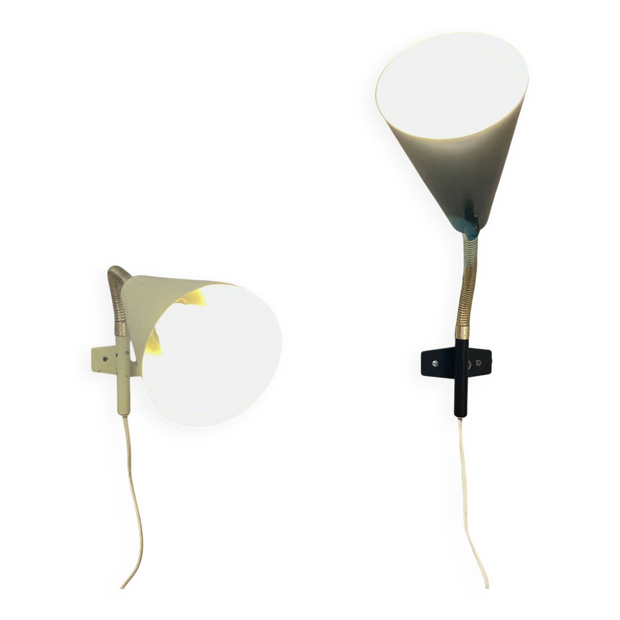 Paire d'appliques modulables design scandinave 1950.