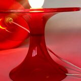 3 Vintage ikea lampan red / burgundy table lamps.