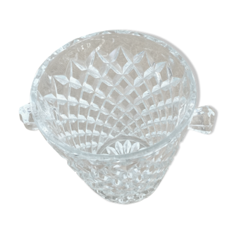 Glass ice bucket presses vintage diamond-cut mold