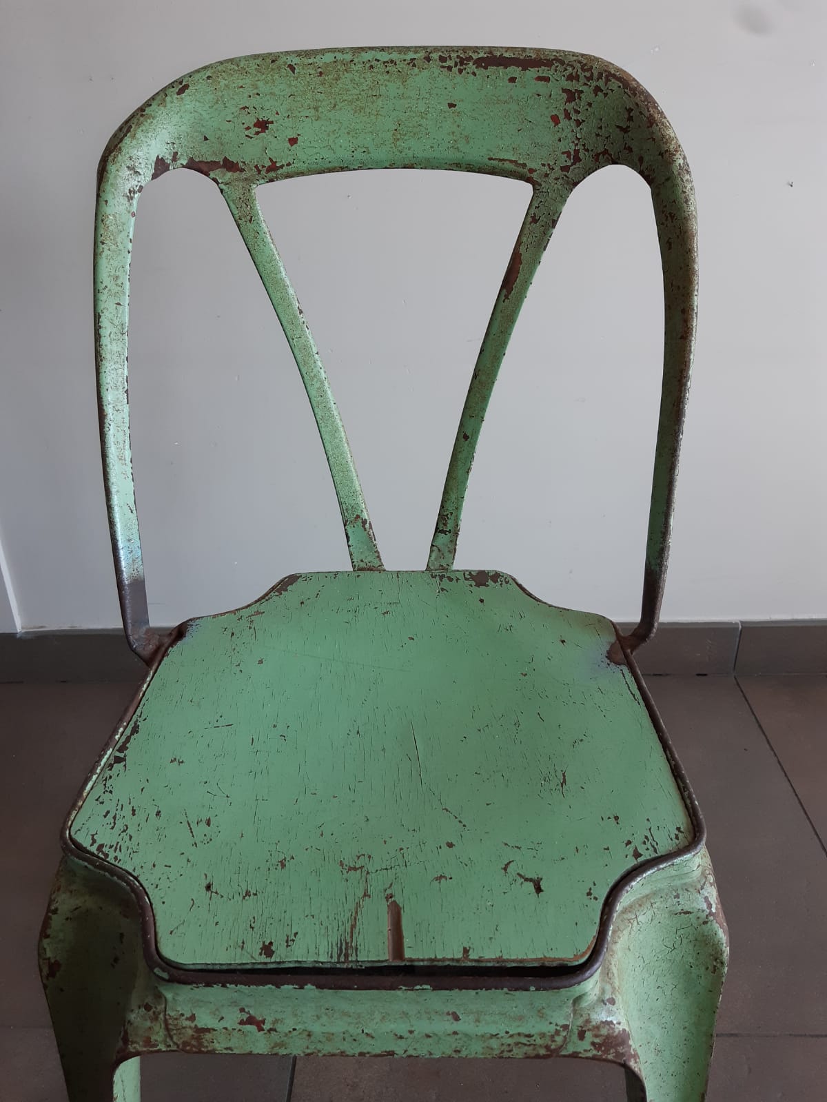 Tolix Multipl's chair by Joseph Mathieu, early model circa 1930,