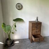 Small old vertical craft cabinet with 5 drawers