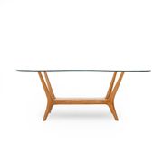 Italian coffee table in wood and glass, 1950s