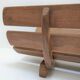 Log basket solid wood slatted vintage folk art