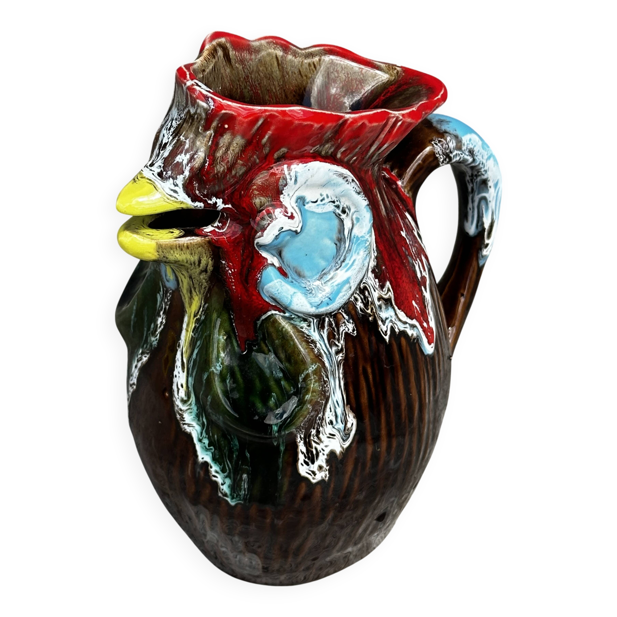 Vallauris Ceramic Rooster Pitcher - 1970s - H 20 cm