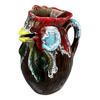 Vallauris Ceramic Rooster Pitcher - 1970s - H 20 cm