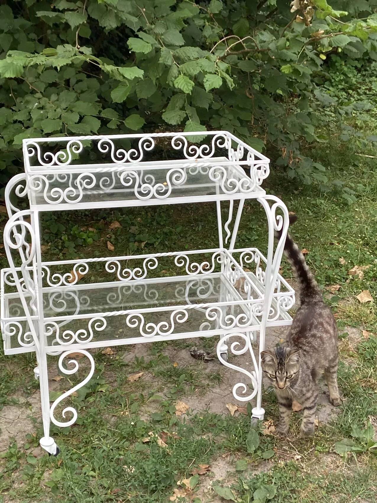 Vintage 1950s wrought iron serving trolley – renovated and full of charm