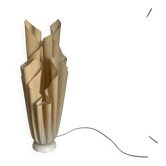 Lampe  vintage 1970 Athéna Georgia Jacob drapée bisque - 56 cm