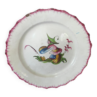 Faience plate Les Islettes XIXth century