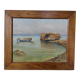 Framed oil painting fisherman L. Garcin