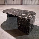 Black travertine eye coffee table