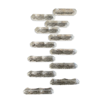Set of 12 knife holders in cut crystal