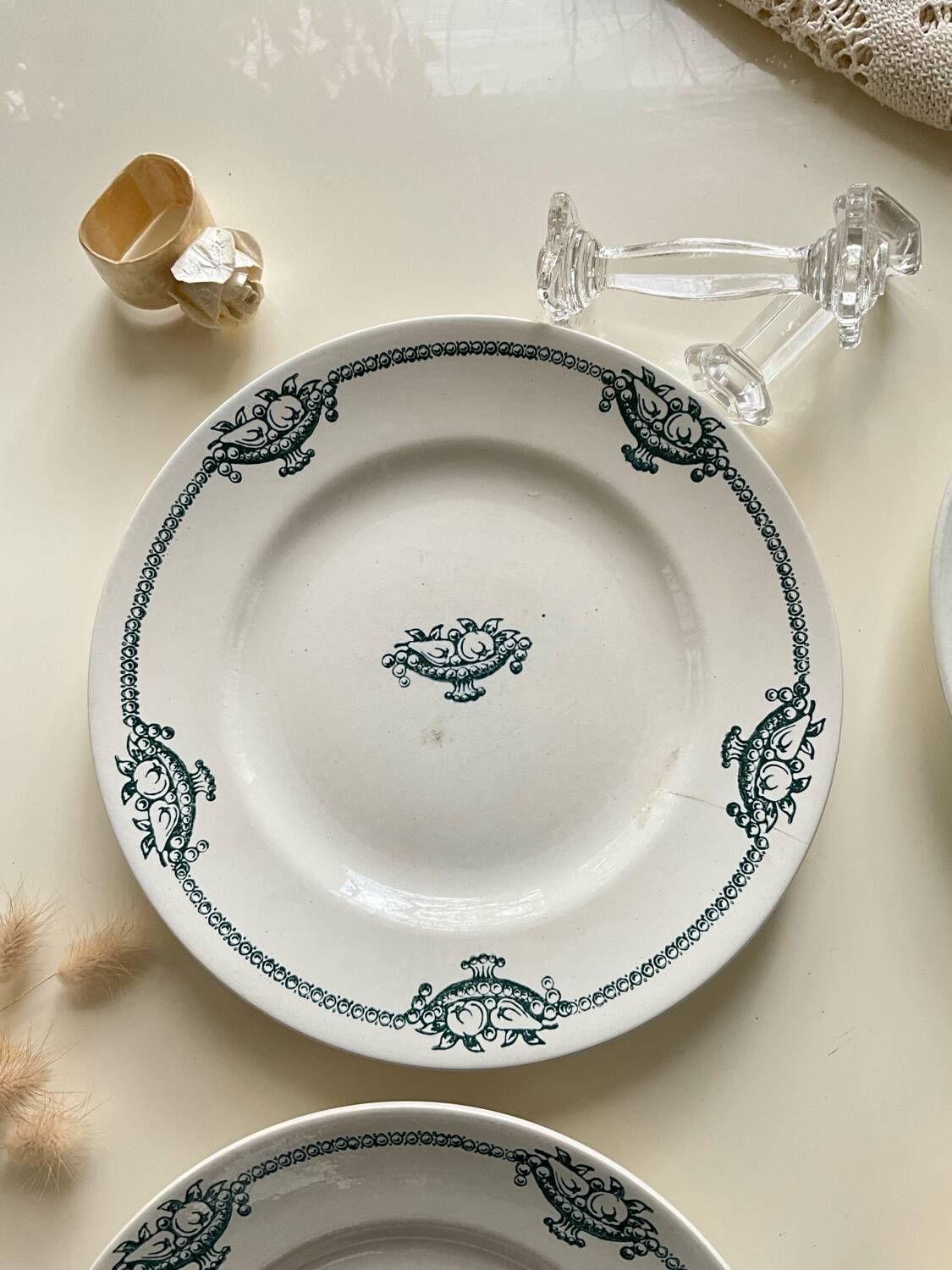 4 ironstone plates from Saint Amand