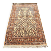 Tapis Persan Ispahan Isfahan Laine Oiseau Fait Main Arbre de Vie 190x120