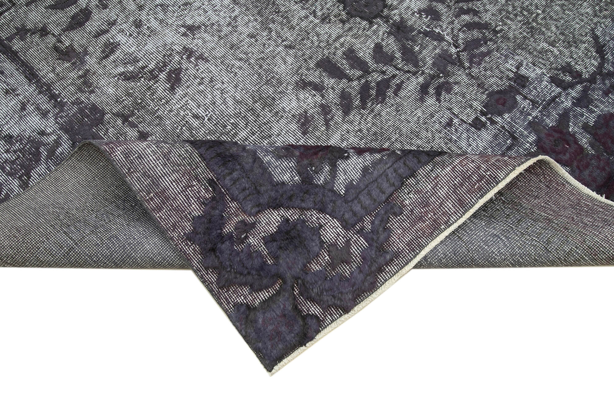 Hand-Knotted Hi-Low Pile Oriental 1970s 204 cm x 320 cm Grey Rug