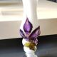 Stylish Kalina Poland vase. Floral decoration. Unique signed piece, 27 cm