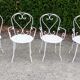 Old white wrought iron garden room