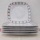 Set of basque porcelain green and red plates with 1 oval dish