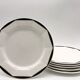 6 Dessert Plates Stamped "Villeroy & Boch", Varia - Black